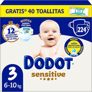 Dodot Pañales Bebé Sensitive, Talla 3 (6-10 kg)