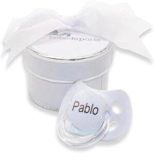 BebeDeParis. Chupete Azul Bebé Personalizado con Nombre