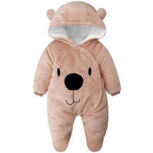 Bebé Mamelucos con Capucha Franela Ropa de Invierno Peleles