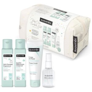 Suavinex, Neceser para Bebés de Tela, Set Regalo Bebé Recién Nacido con Cosmética: